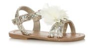 Bluezoo Kids Girl's Gold Glitter Corsage Sandals From Debenhams