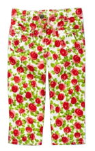 Mini Boden Girl's Brand New Printed Baggies Cropped Trouser Floral Cotton