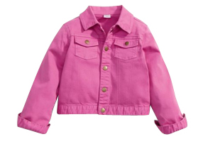 Mamas and Papas - Girls Pink Denim Jacket - Cotton Baby Clothes
