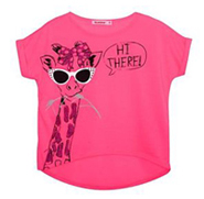 Bluezoo Kids Girl's Neon Pink Giraffe Top From Debenhams
