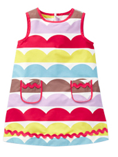 Mini Boden Girl's Brand New Funky Print Dress Multicolour Stripe Cotton
