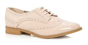 Pink patent lace up brogues