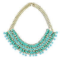 Boohoo Jessica Gem Detail Necklace In Blue One Size