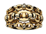 Links Of London Brit Lines XXL Ring Yellow Gold Vermeil Fashion Womens Gift New