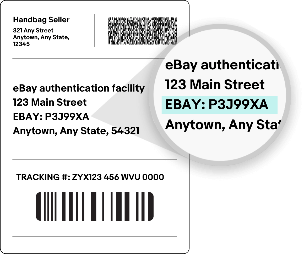 A mockup eBay shipping label.