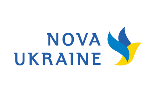 A logo of Nova Ukraine