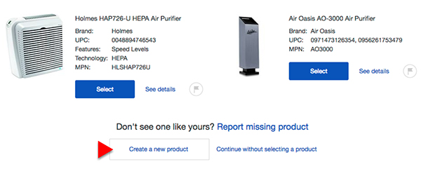 Example of a product in the catalogue