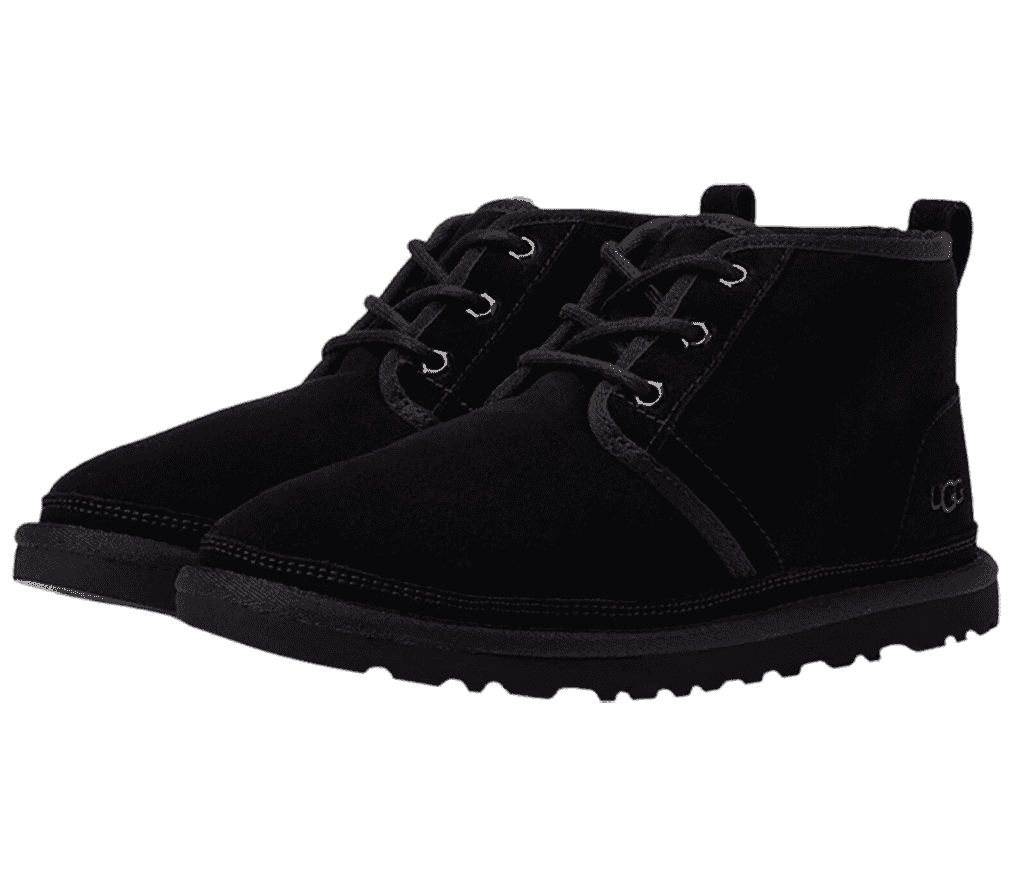 A pair of laced UGG Neumel Boots in all black.